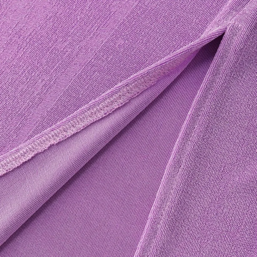 Cider Lavender Midi Dress Flirty Thigh High Stretchy Fabric Bustier Neckline - Picture 4 of 10